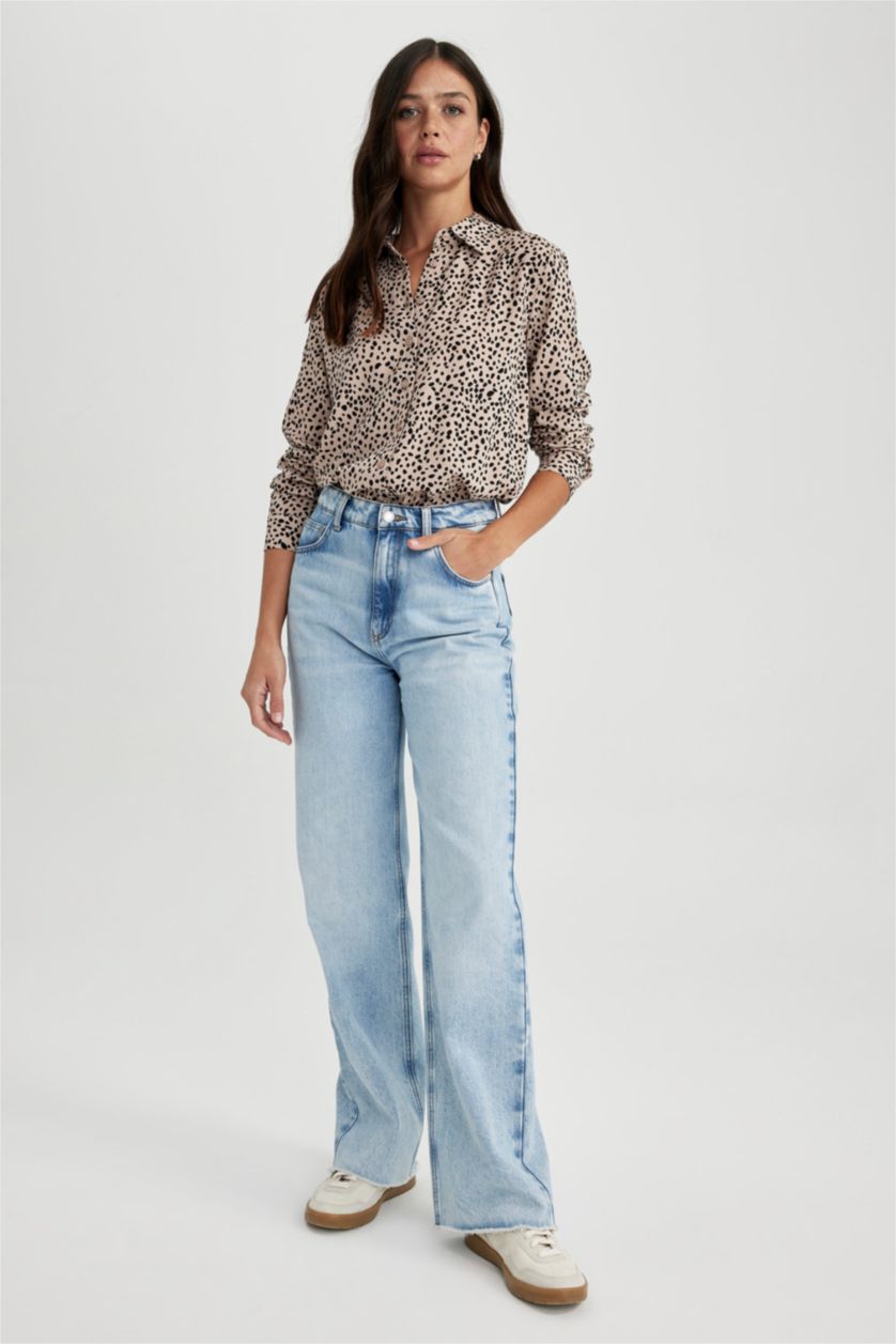 Woman Beige Regular Fit Long Sleeve Shirt