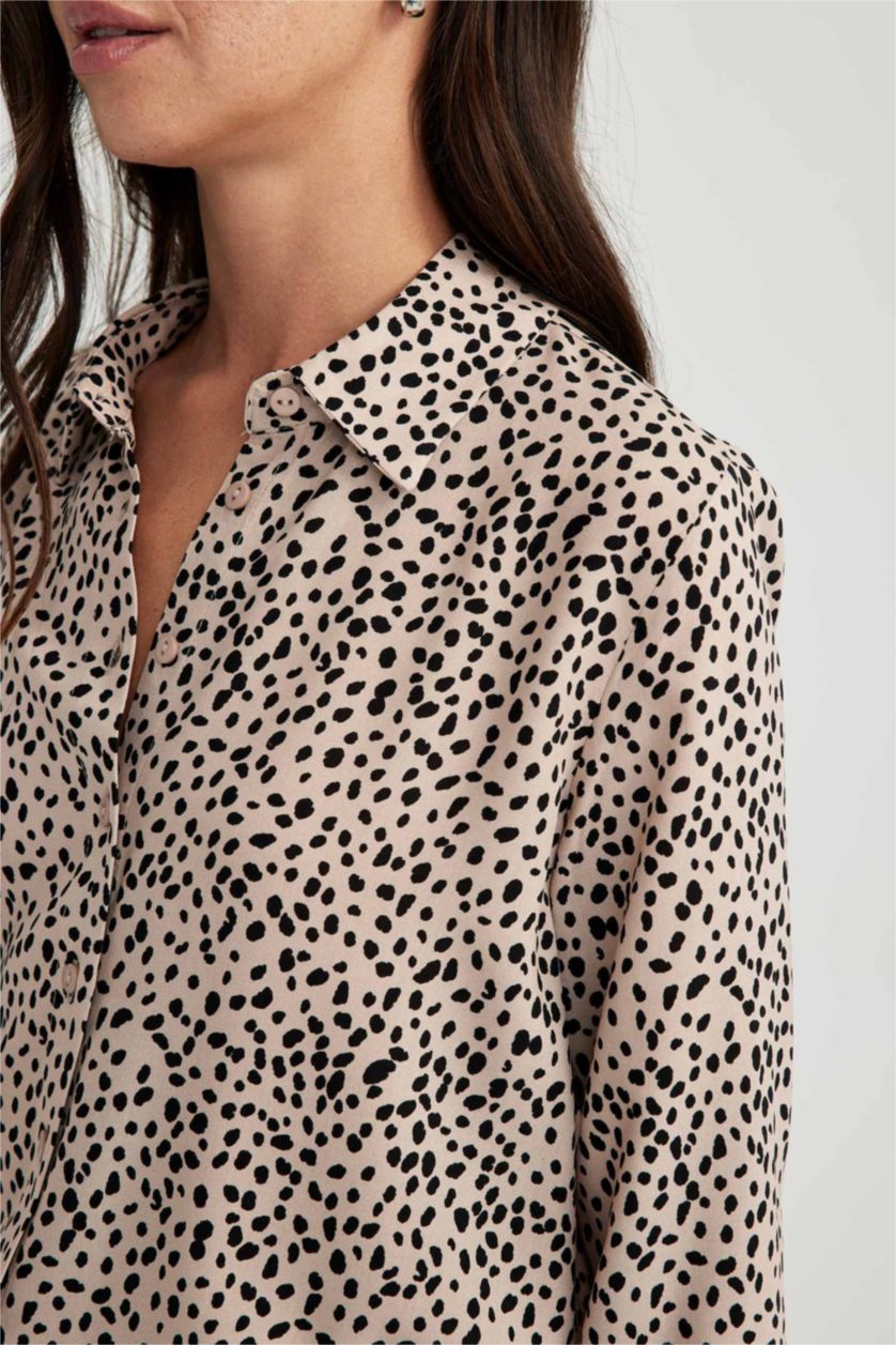 Woman Beige Regular Fit Long Sleeve Shirt