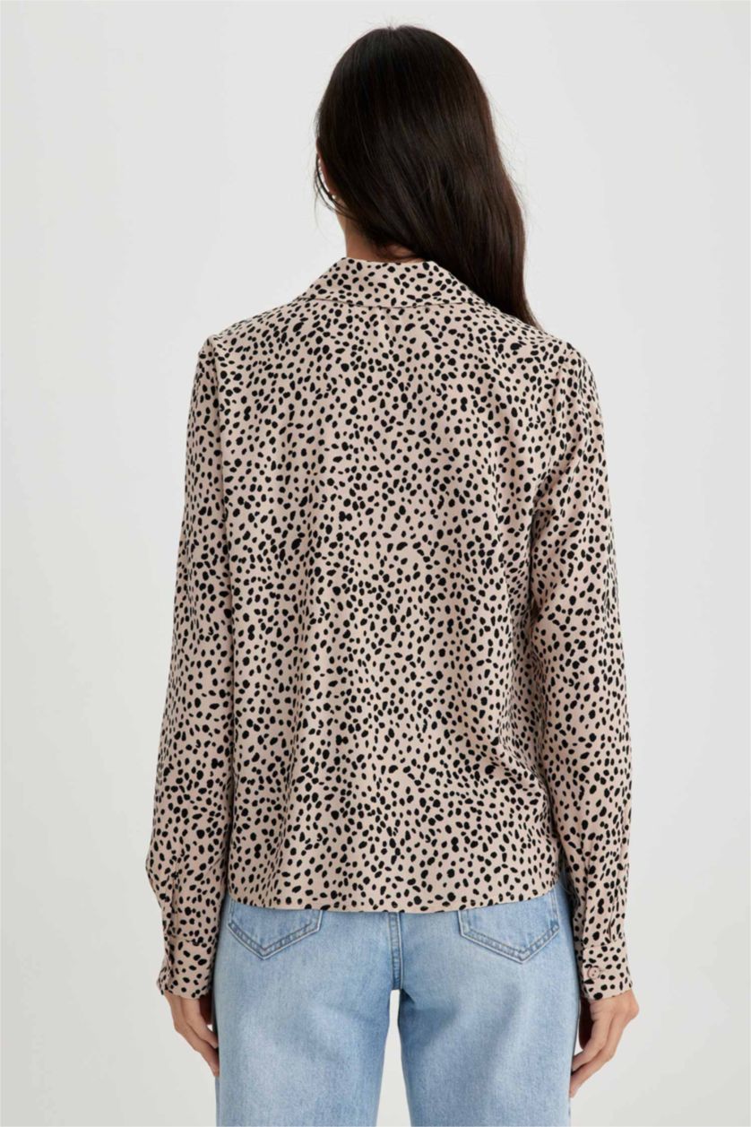 Woman Beige Regular Fit Long Sleeve Shirt