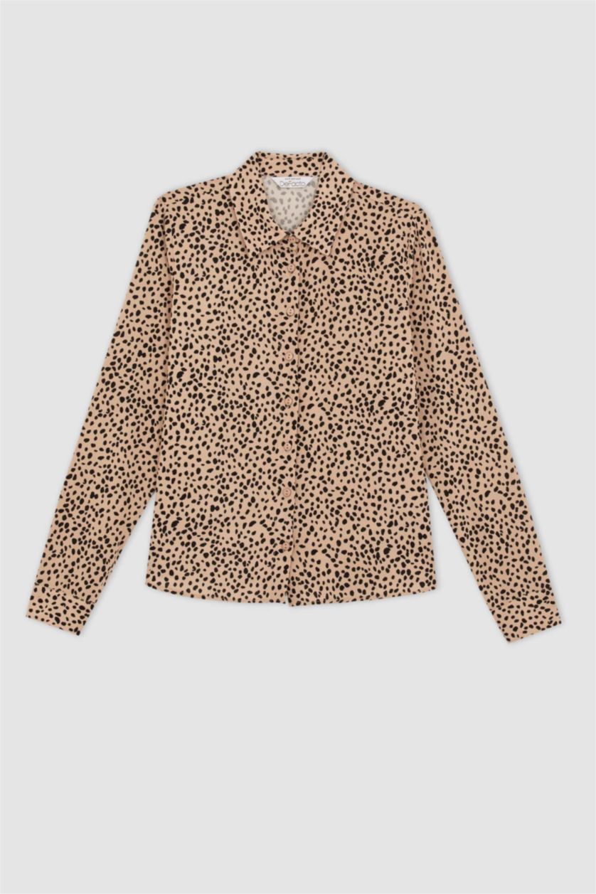 Woman Beige Regular Fit Long Sleeve Shirt