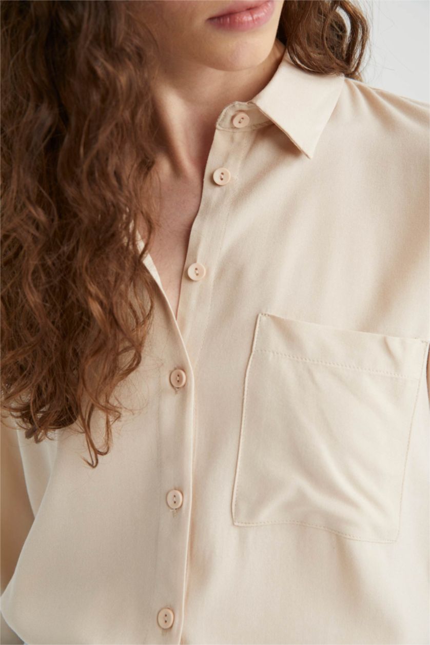 WOMAN Beige Regular Fit Long Sleeve Shirt