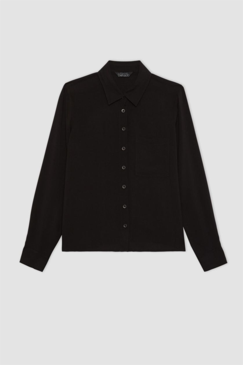 Woman Black Regular Fit Long Sleeve Shirt