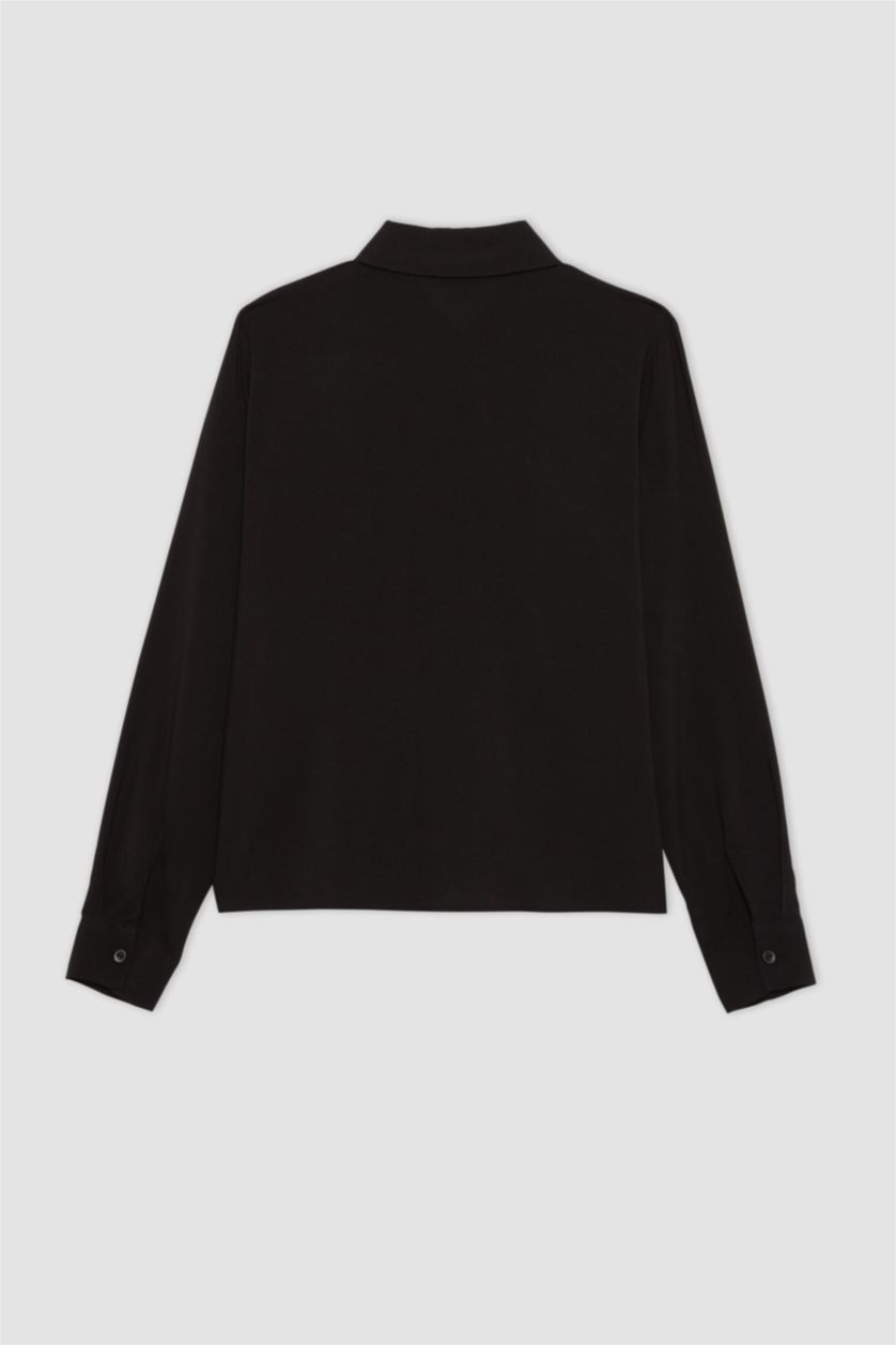 Woman Black Regular Fit Long Sleeve Shirt