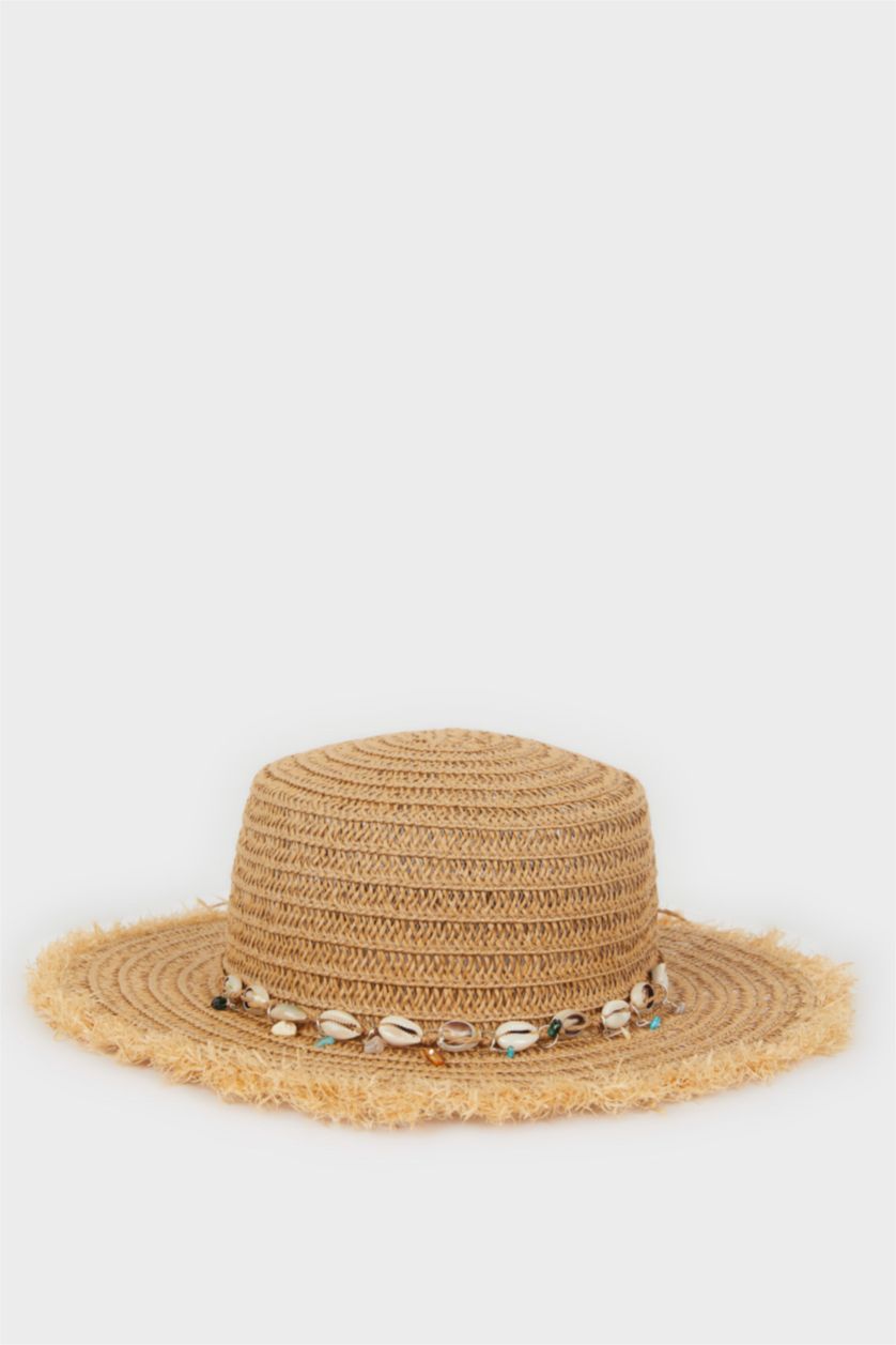 Woman Dark Beige Woman Straw Hat