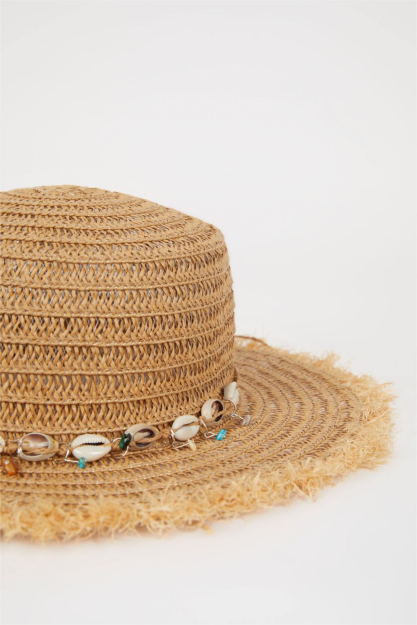 Woman Dark Beige Woman Straw Hat