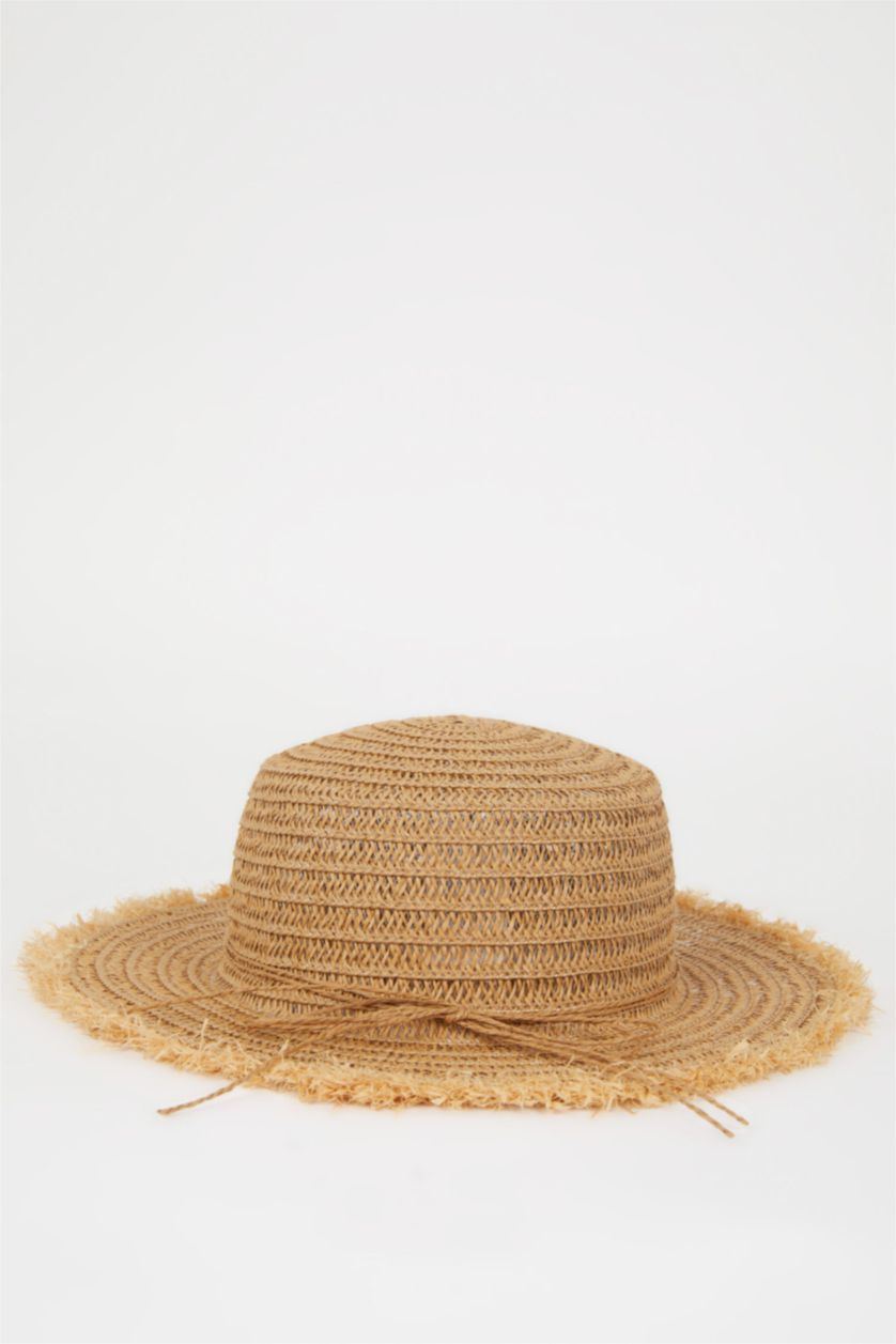 Woman Dark Beige Woman Straw Hat