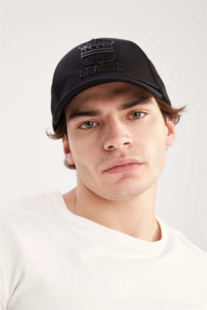 MAN Black Printed Baseball Cap