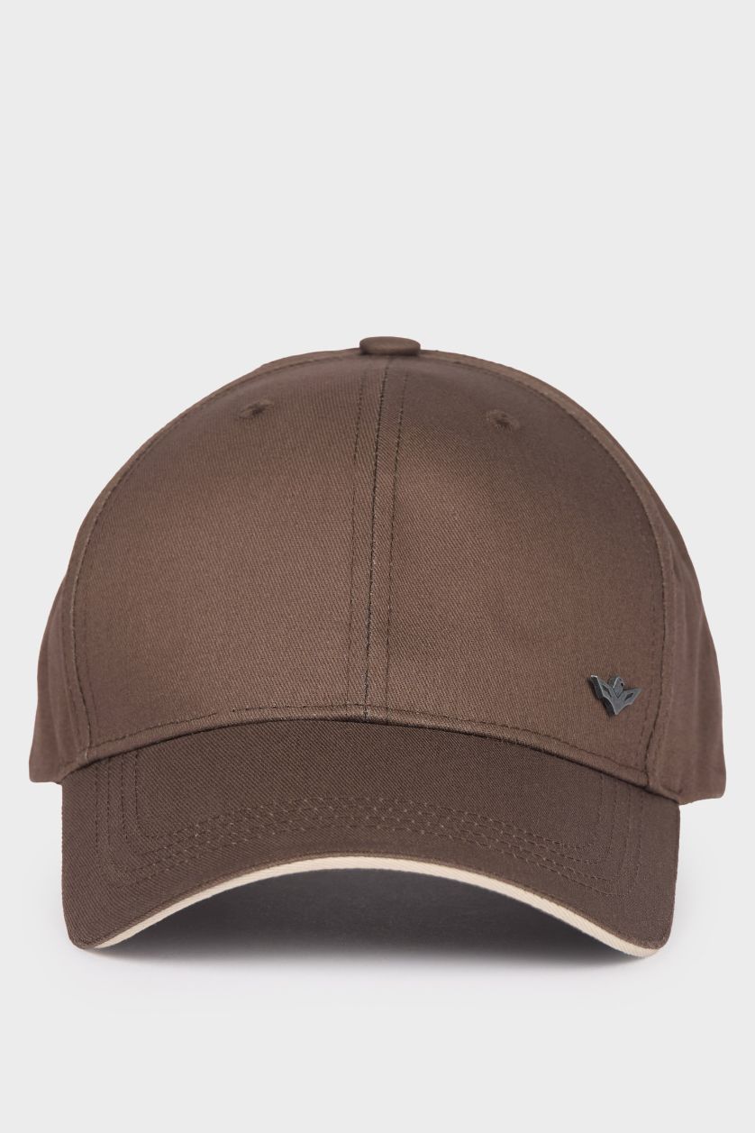 رجالي بني غامق قبعة كاب قطن رجالي