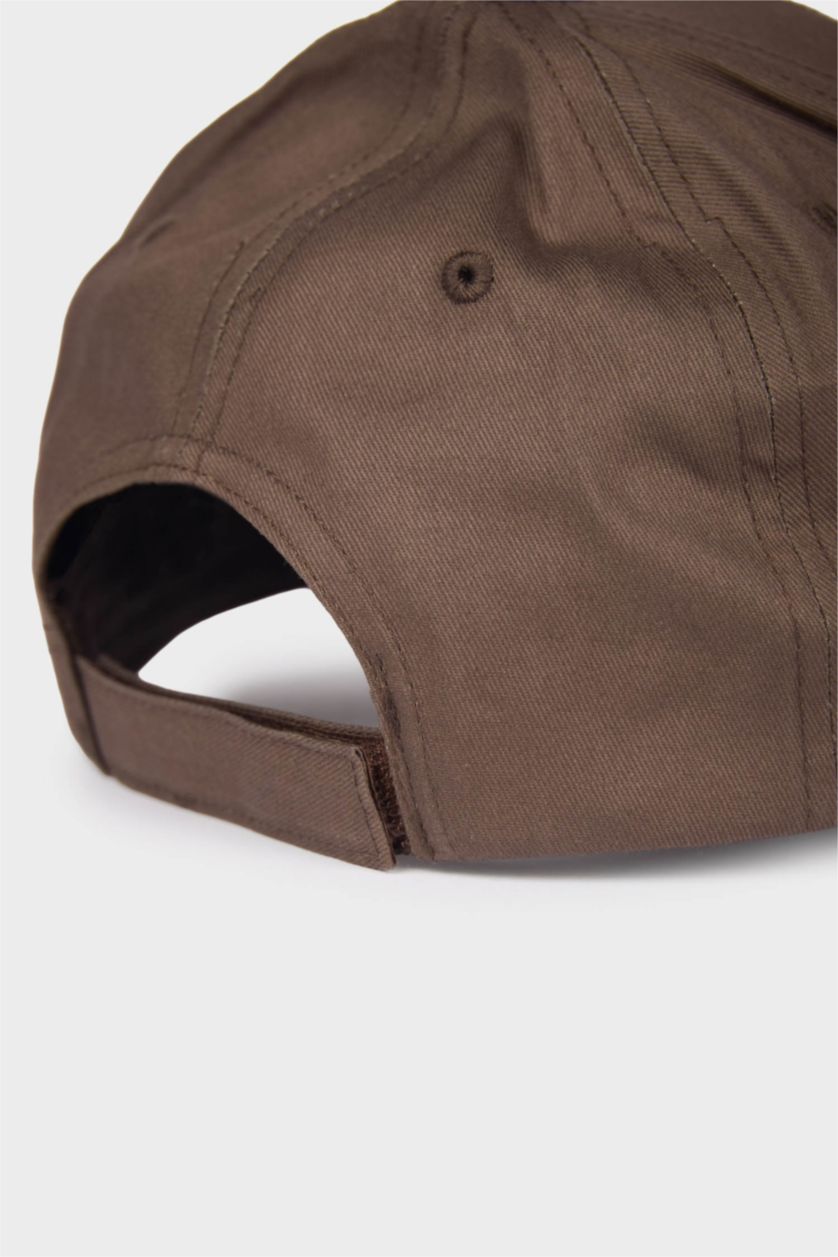 رجالي بني غامق قبعة كاب قطن رجالي