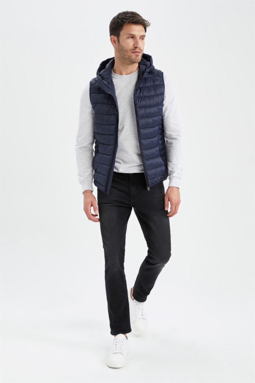 رجال كحلي Slim Fit Hooded