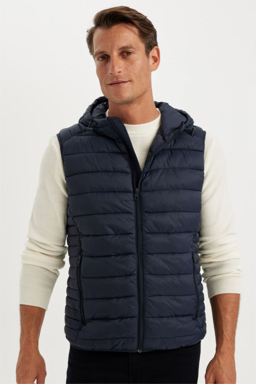 رجال كحلي فيست خفيف وتر بروف بياقة واقفة