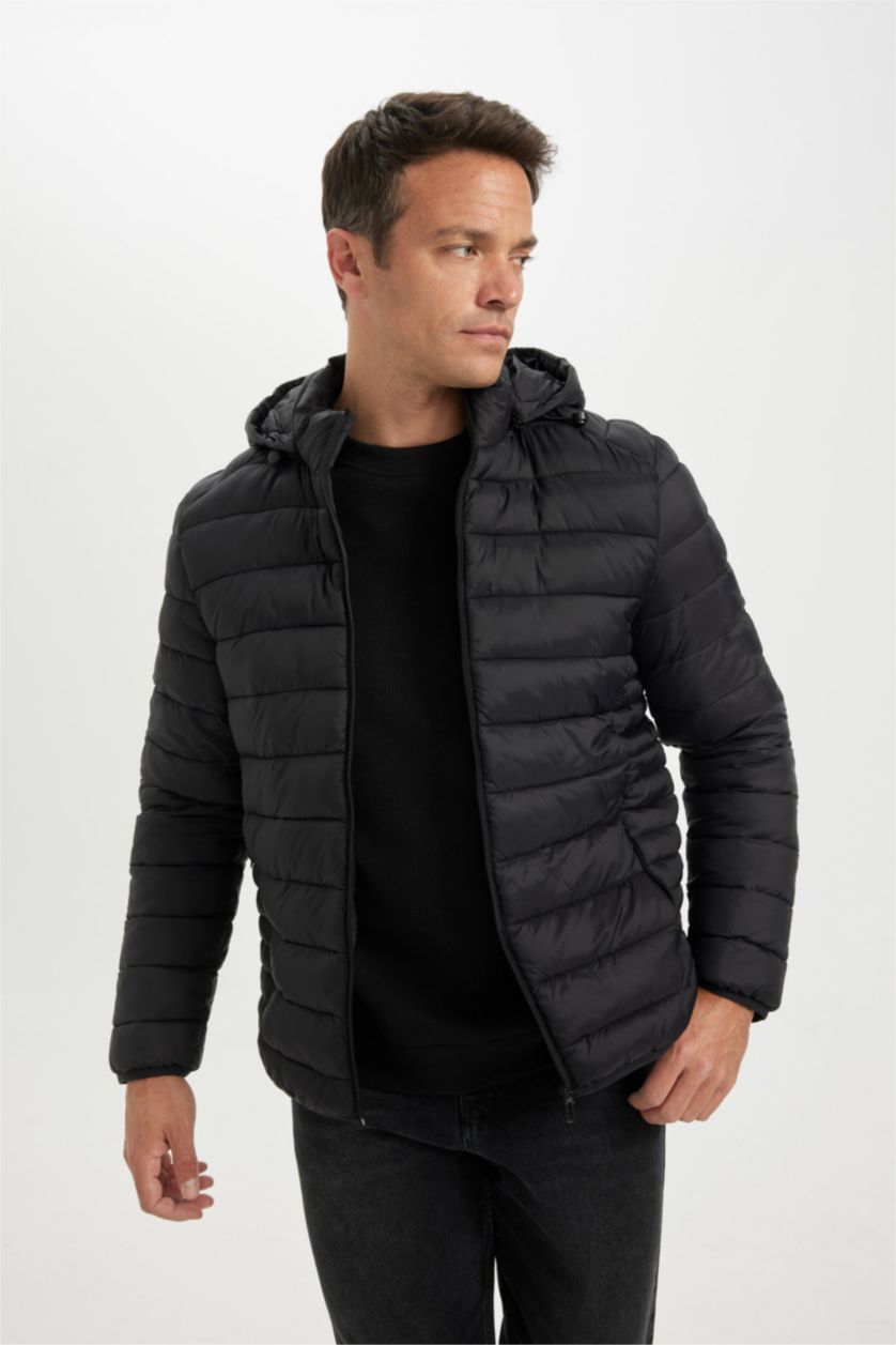 MAN Black Waterproof Zipper Puffer Jacket