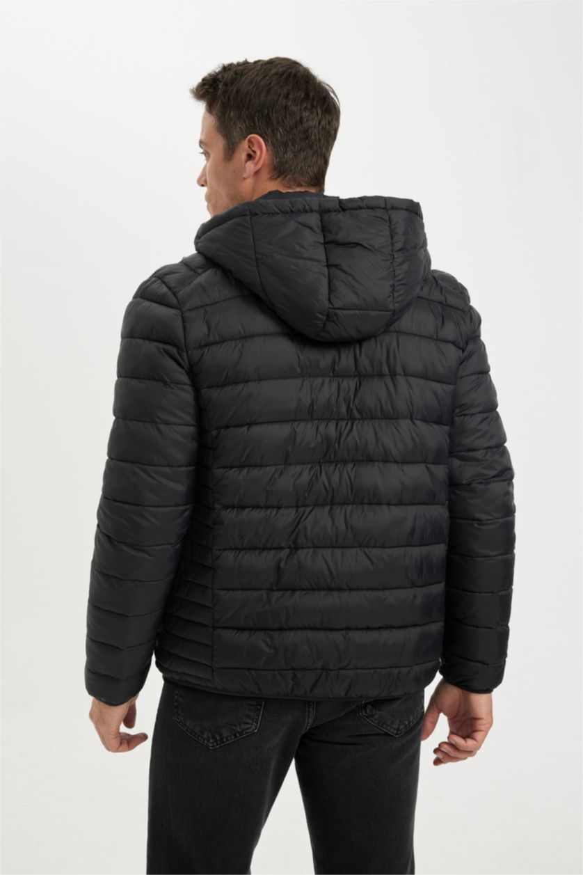 MAN Black Waterproof Zipper Puffer Jacket