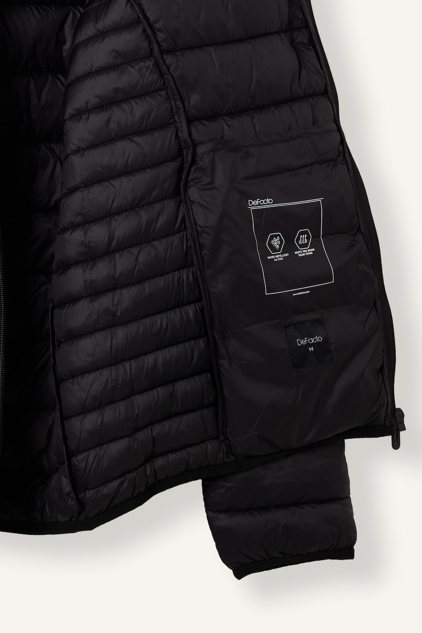 MAN Black Slim Fit Warm Water-Repellent Puffer Jacket