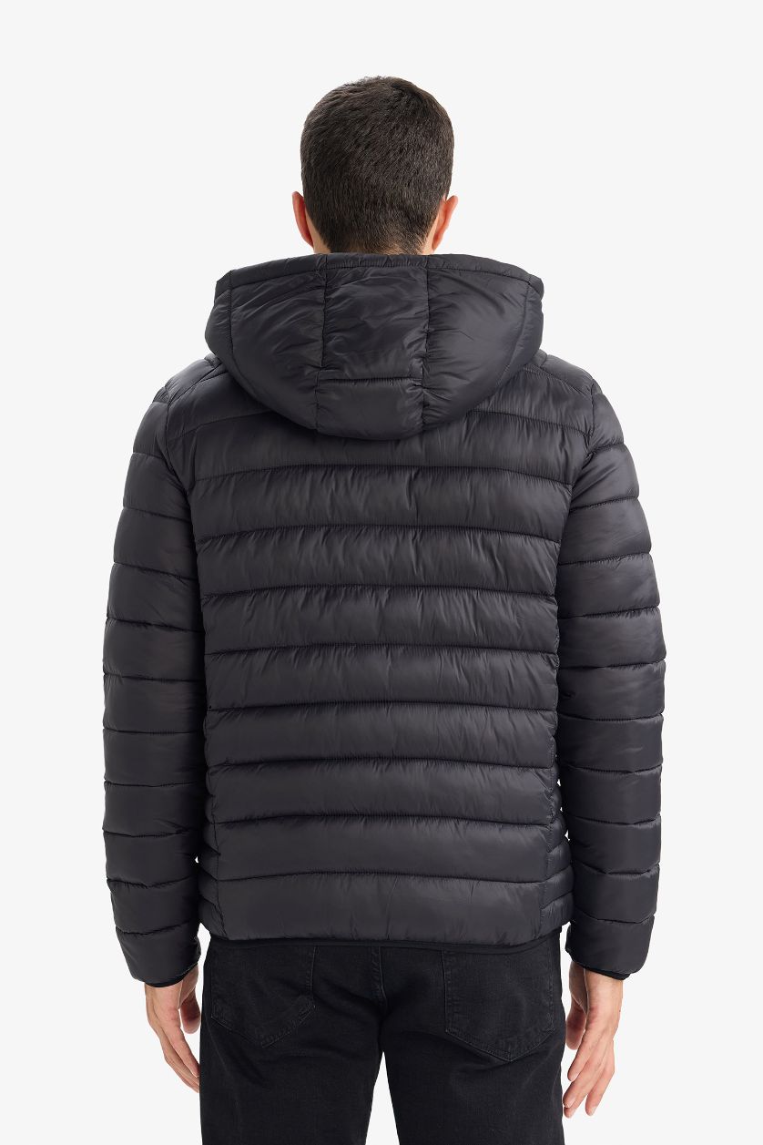 Мужчины Черный Куртка приталенного кроя водонепроницаемый для мужчин