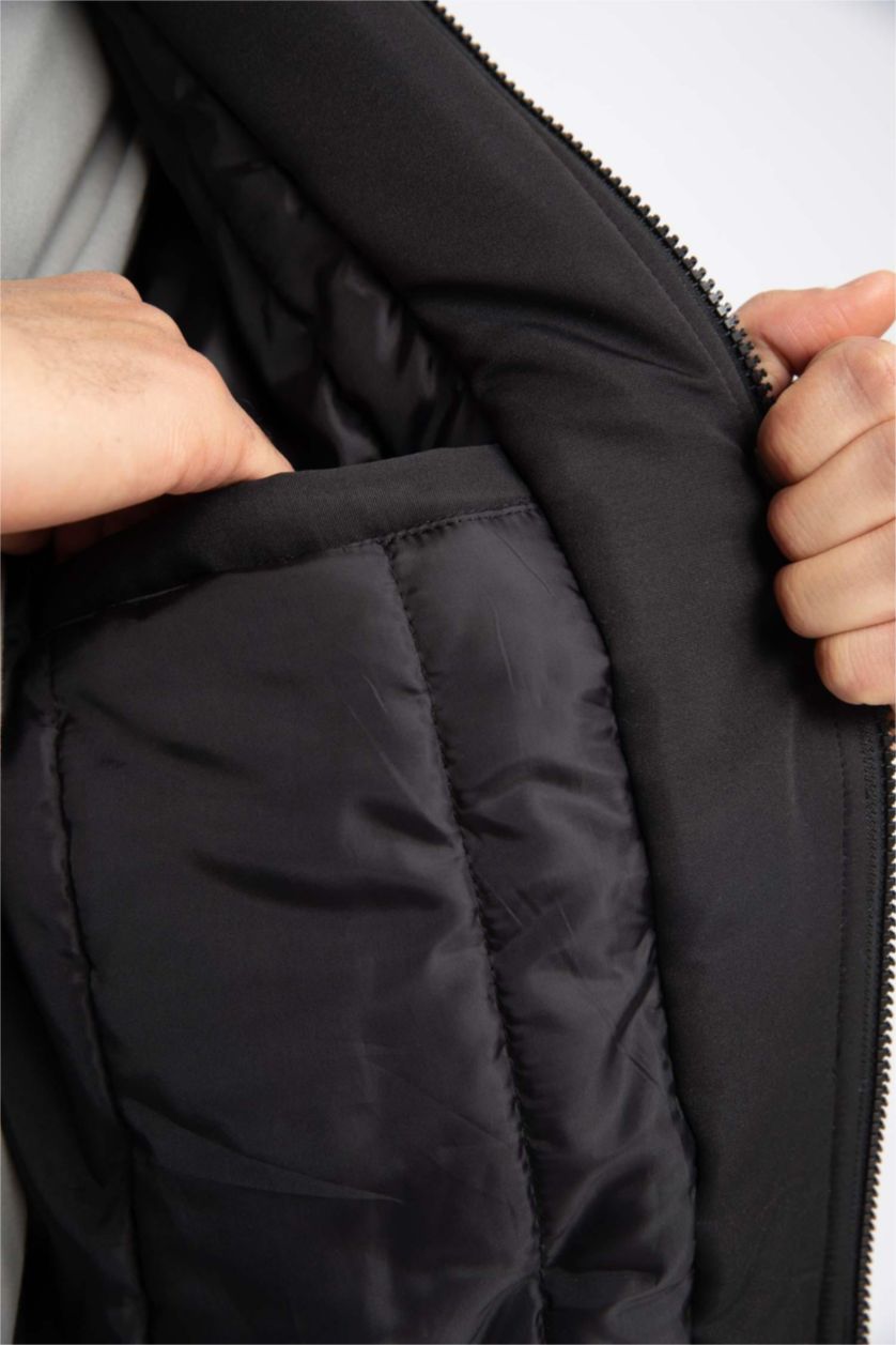 MAN Black Slim Fit Hooded Bomber Jacket