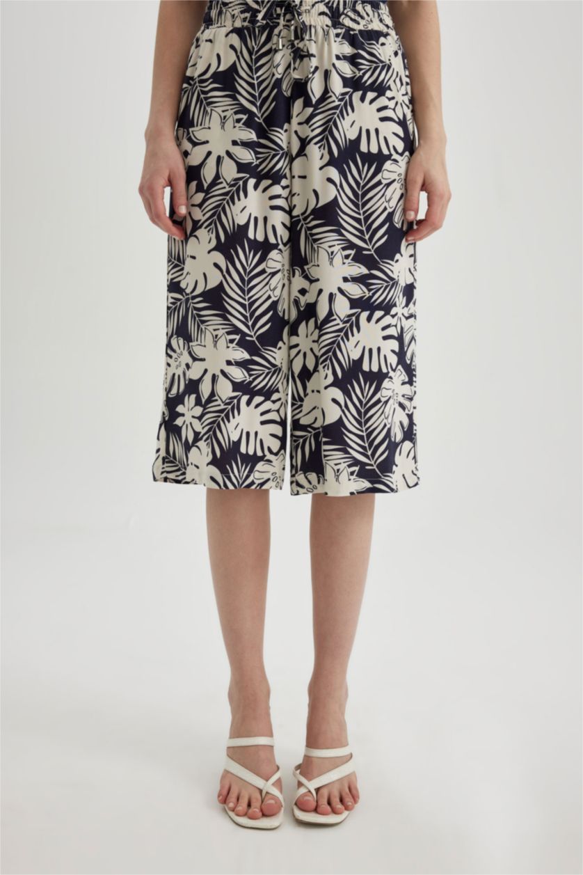 حريمي كحلي كابري كروب فيت فيسكوز بخصر عالي