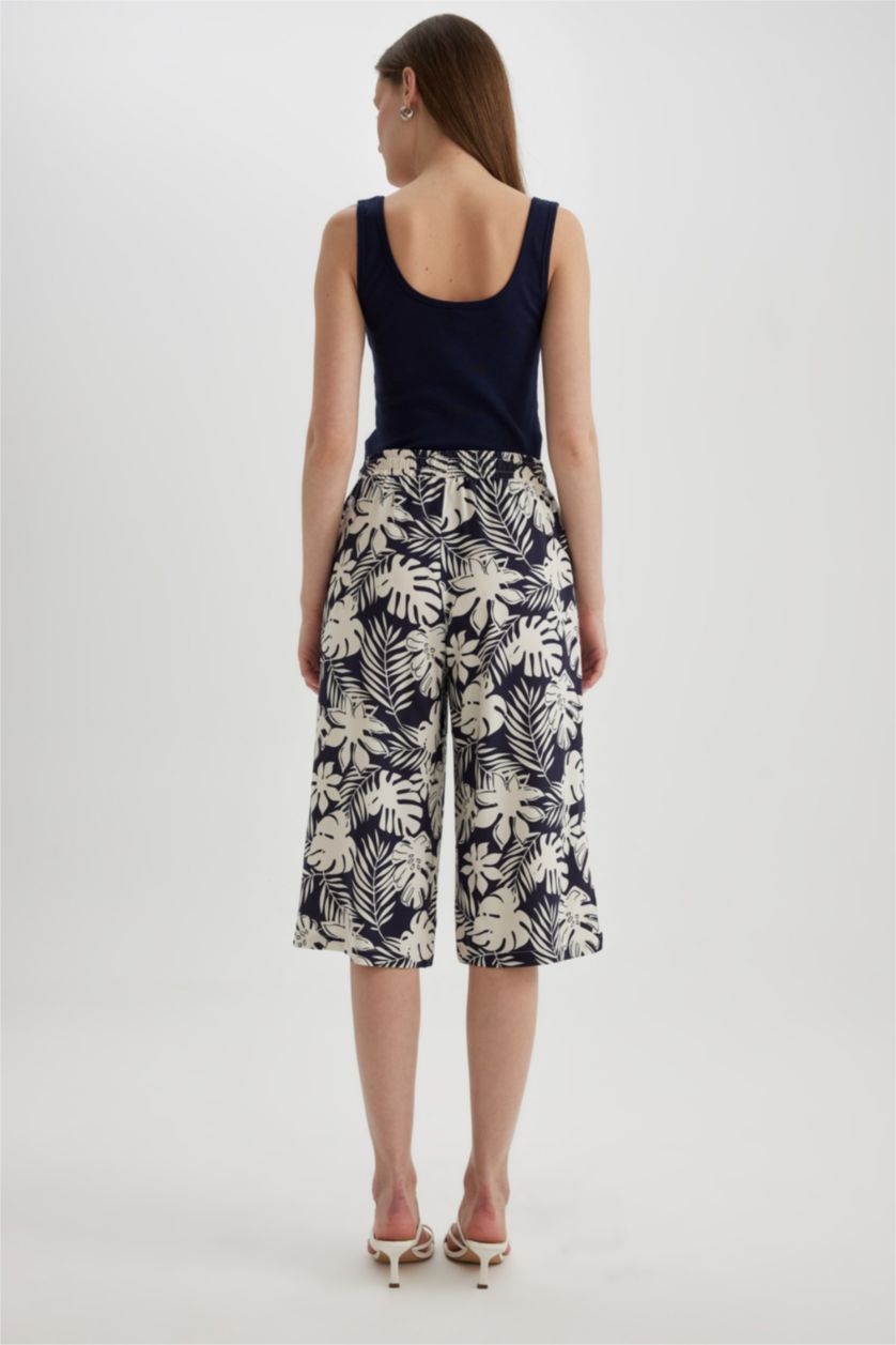 حريمي كحلي كابري كروب فيت فيسكوز بخصر عالي