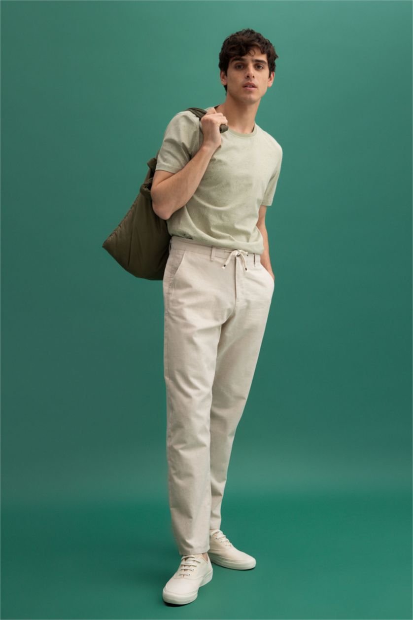 MAN Light Beige Relax Fit Trousers