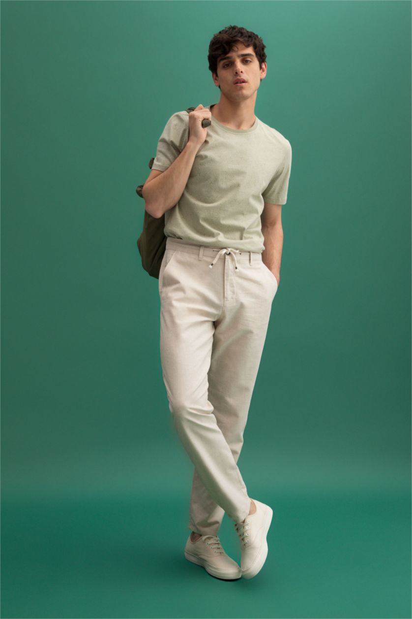 MAN Light Beige Relax Fit Trousers