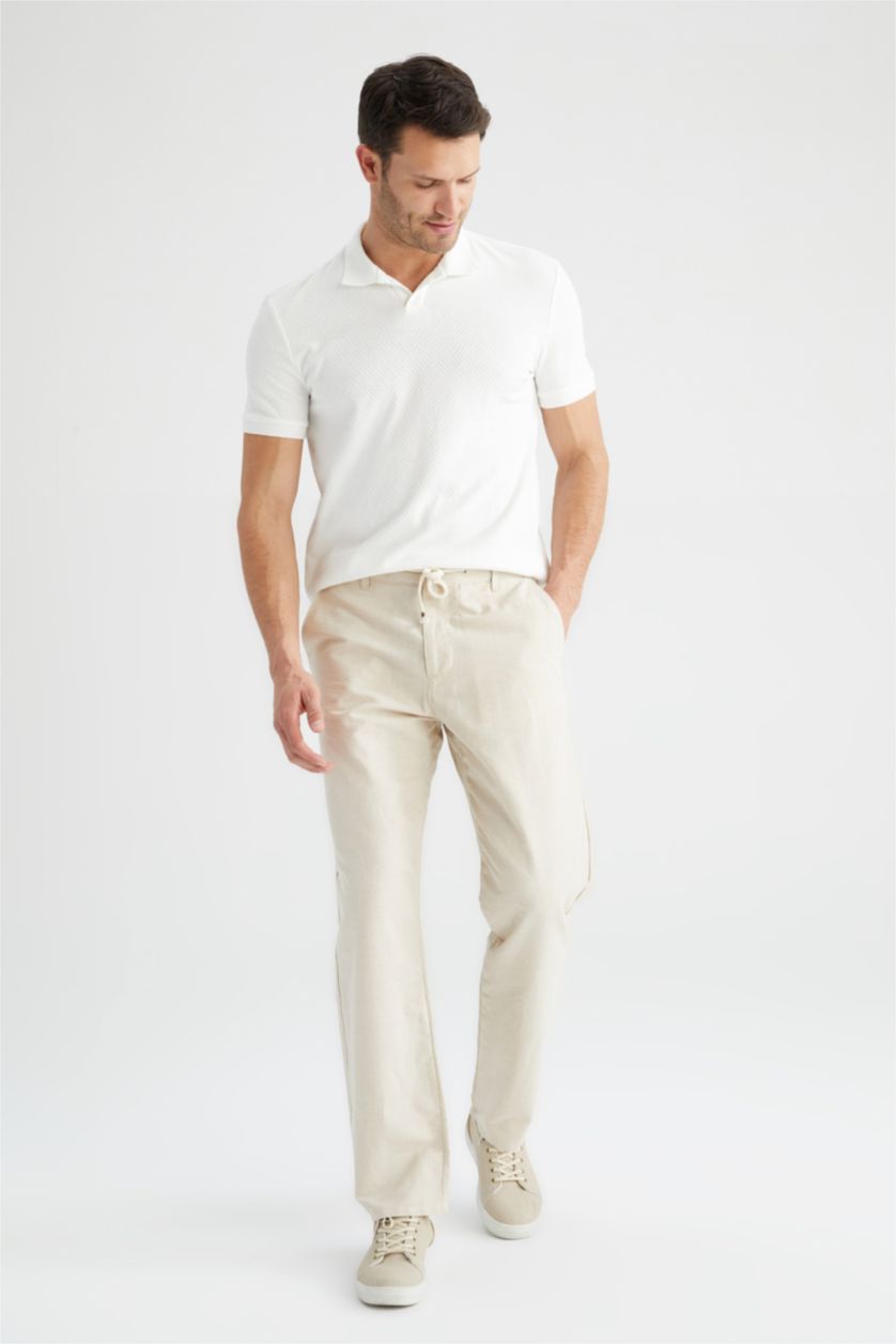 MAN Light Beige Relax Fit Trousers