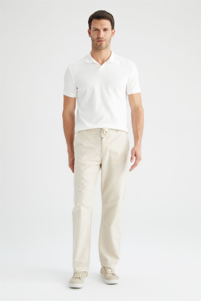 MAN Light Beige Relax Fit Trousers
