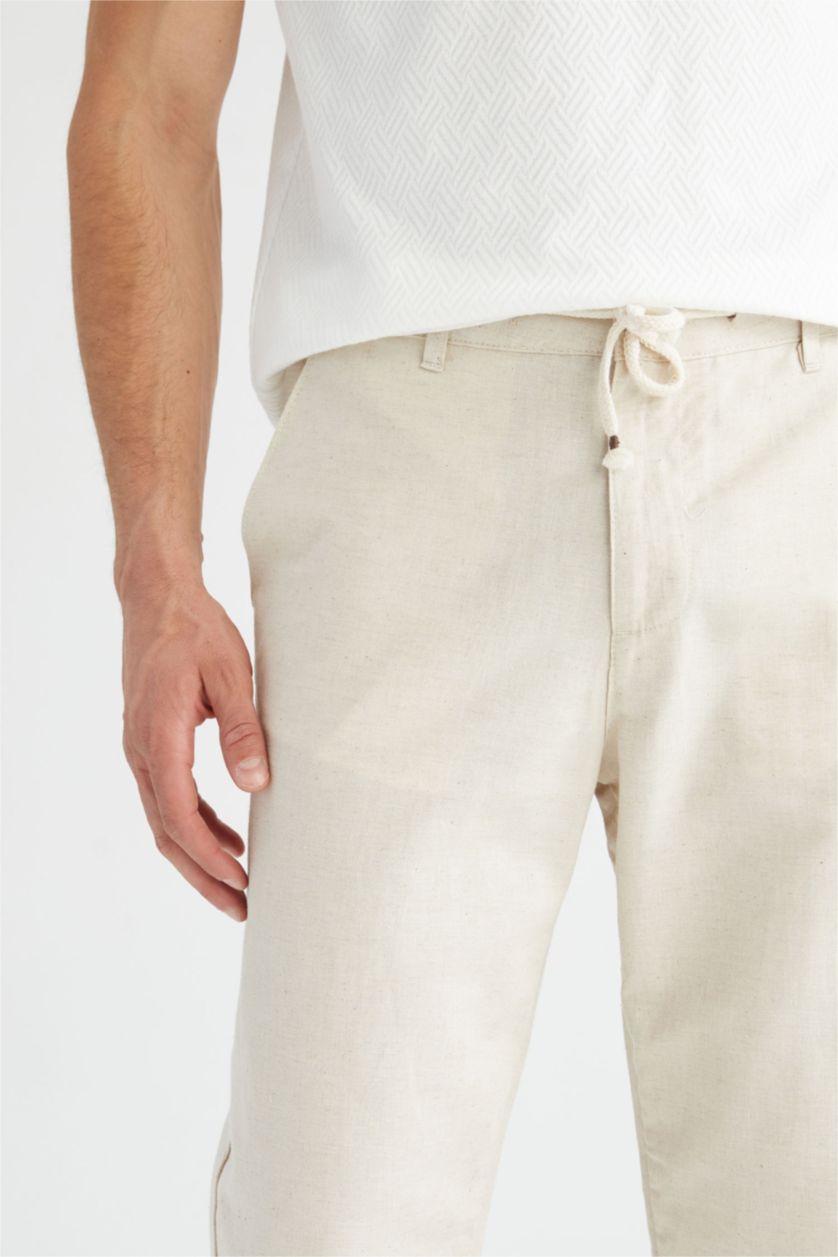 MAN Light Beige Relax Fit Trousers