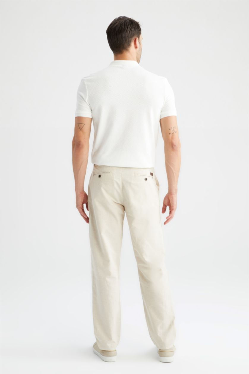 MAN Light Beige Relax Fit Trousers