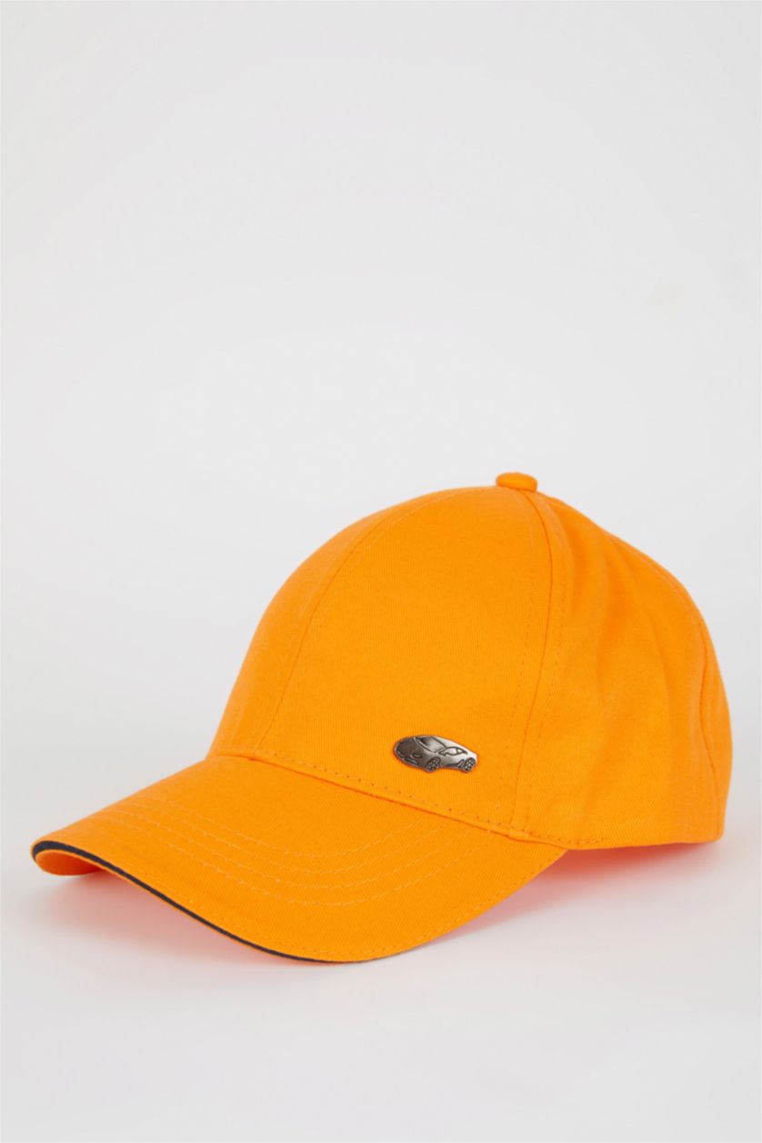 BOYS & TEENS Orange Printed Baseball Cap