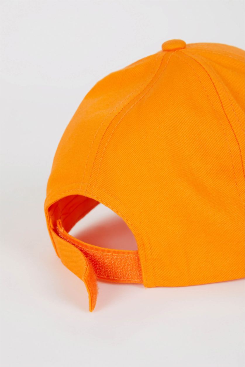 BOYS & TEENS Orange Printed Baseball Cap