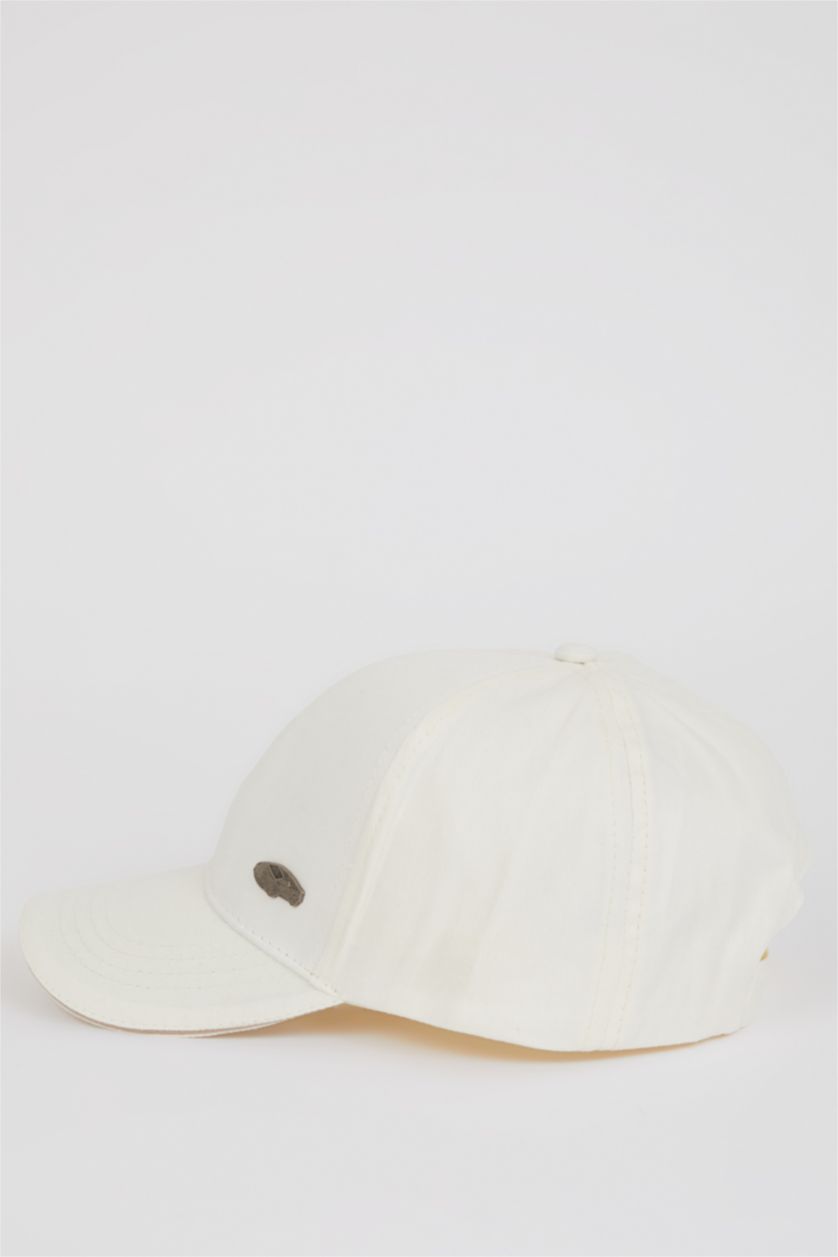 Erkek Çocuk - Genç Erkek Beyaz Pamuklu Cap Şapka Erkek Çocuk