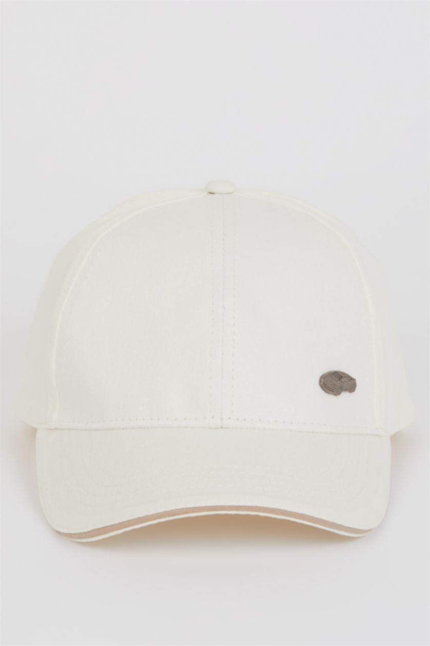 Erkek Çocuk - Genç Erkek Beyaz Pamuklu Cap Şapka Erkek Çocuk