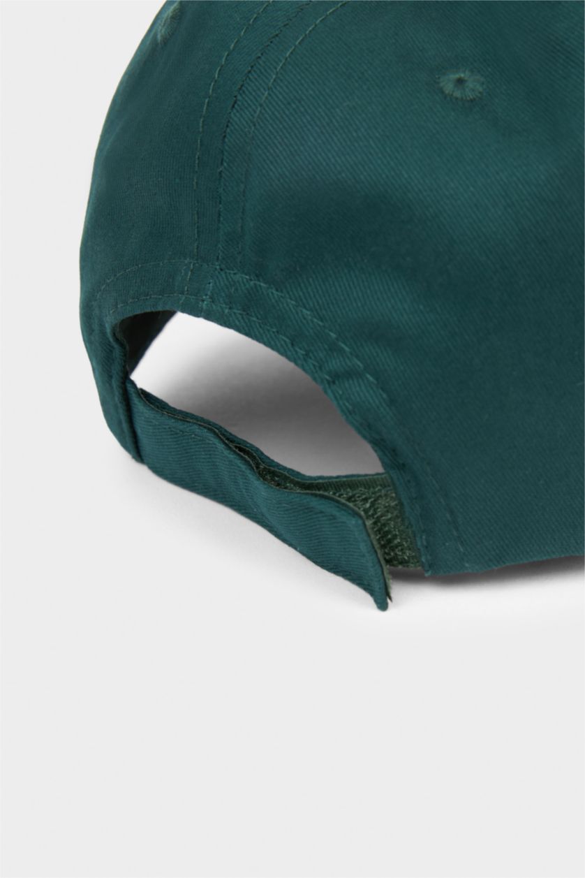 Erkek Çocuk - Genç Erkek Koyu Yeşil Erkek Çocuk Pamuklu Cap Şapka