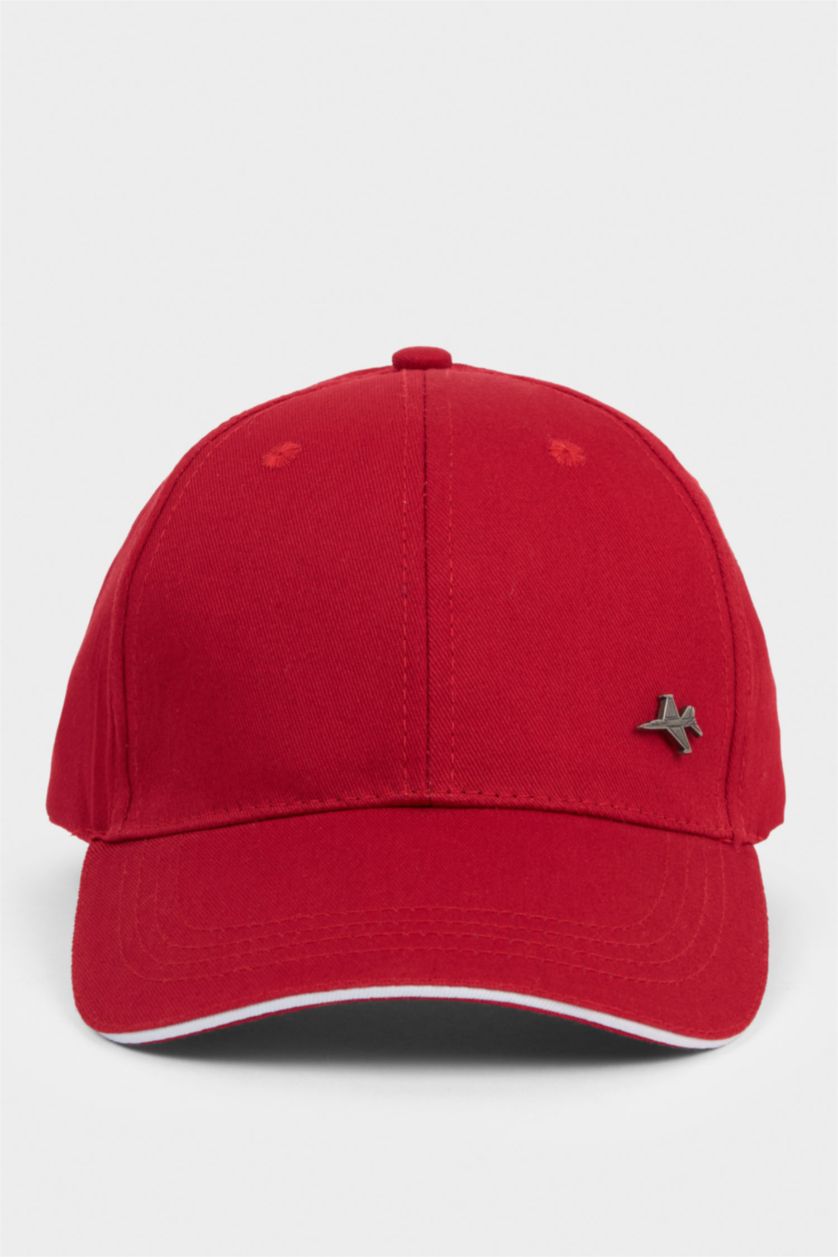 Erkek Çocuk - Genç Erkek Kırmızı Erkek Çocuk Pamuklu Cap Şapka