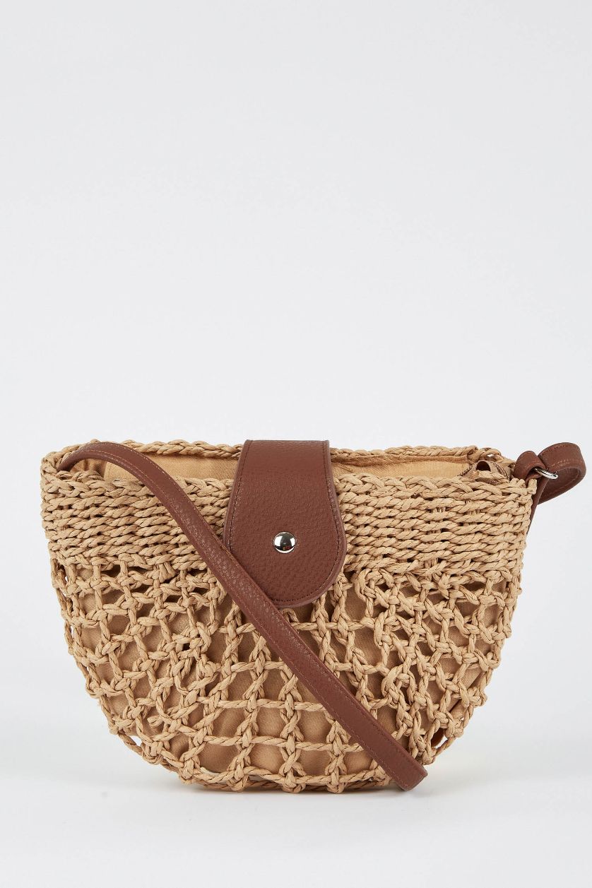 Kadın Kum Kadın Hasır Çapraz Çanta