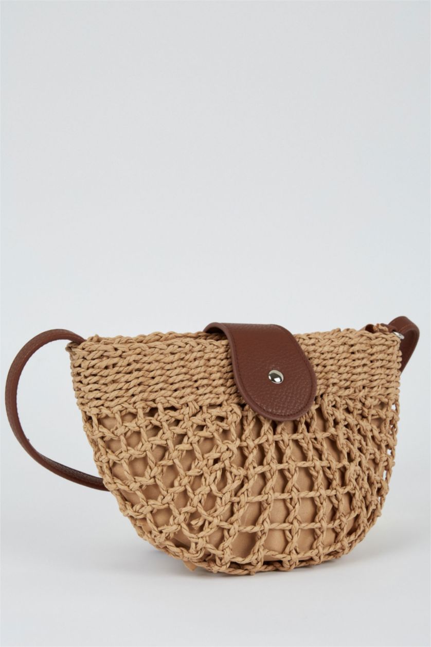 Kadın Kum Kadın Hasır Çapraz Çanta