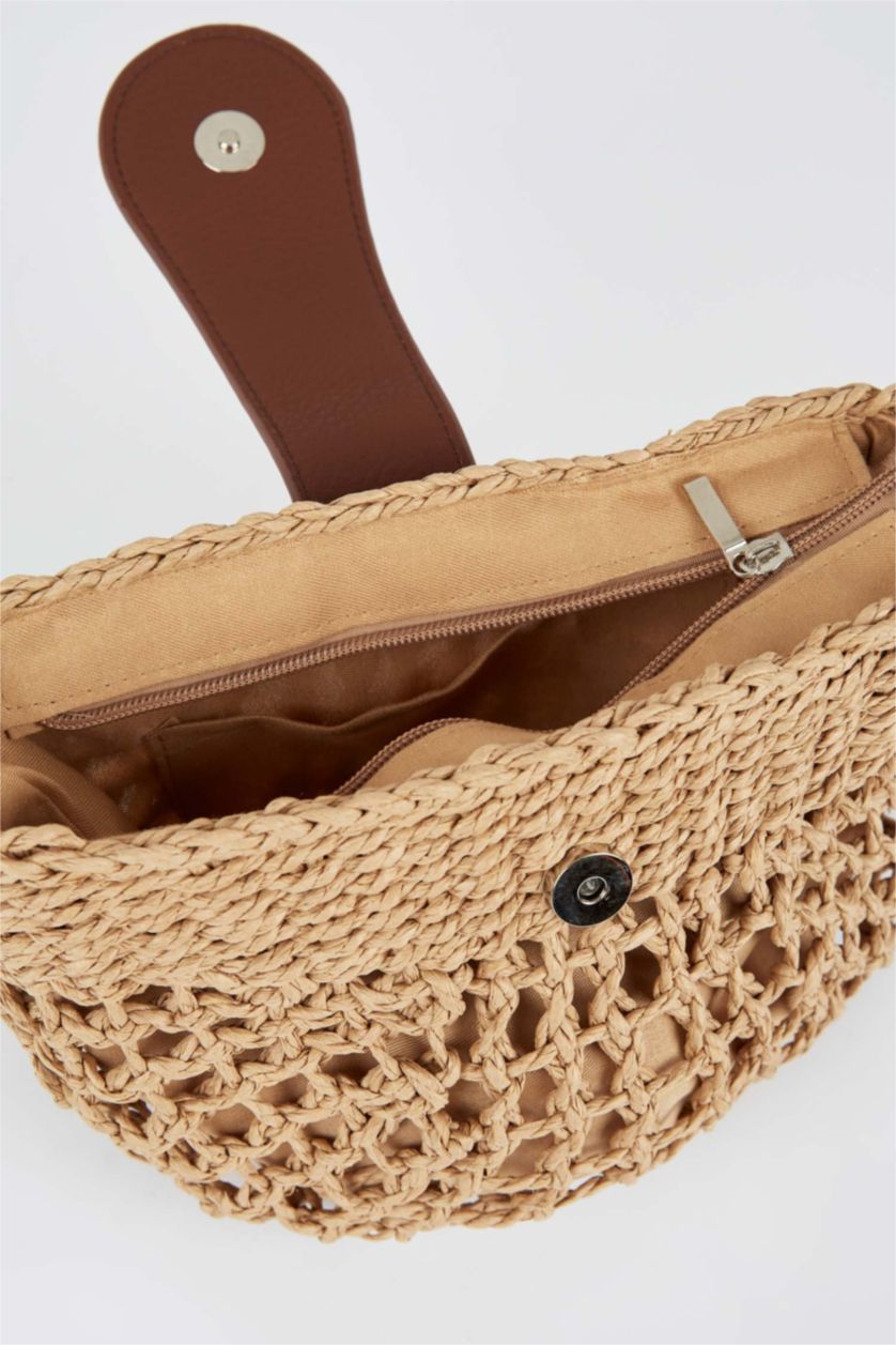 Kadın Kum Kadın Hasır Çapraz Çanta