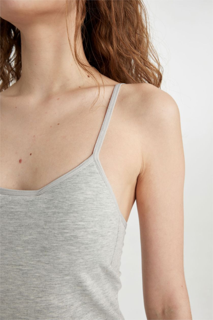 FEMME Gris Débardeur Coton Coupe Régulière Fall In Love