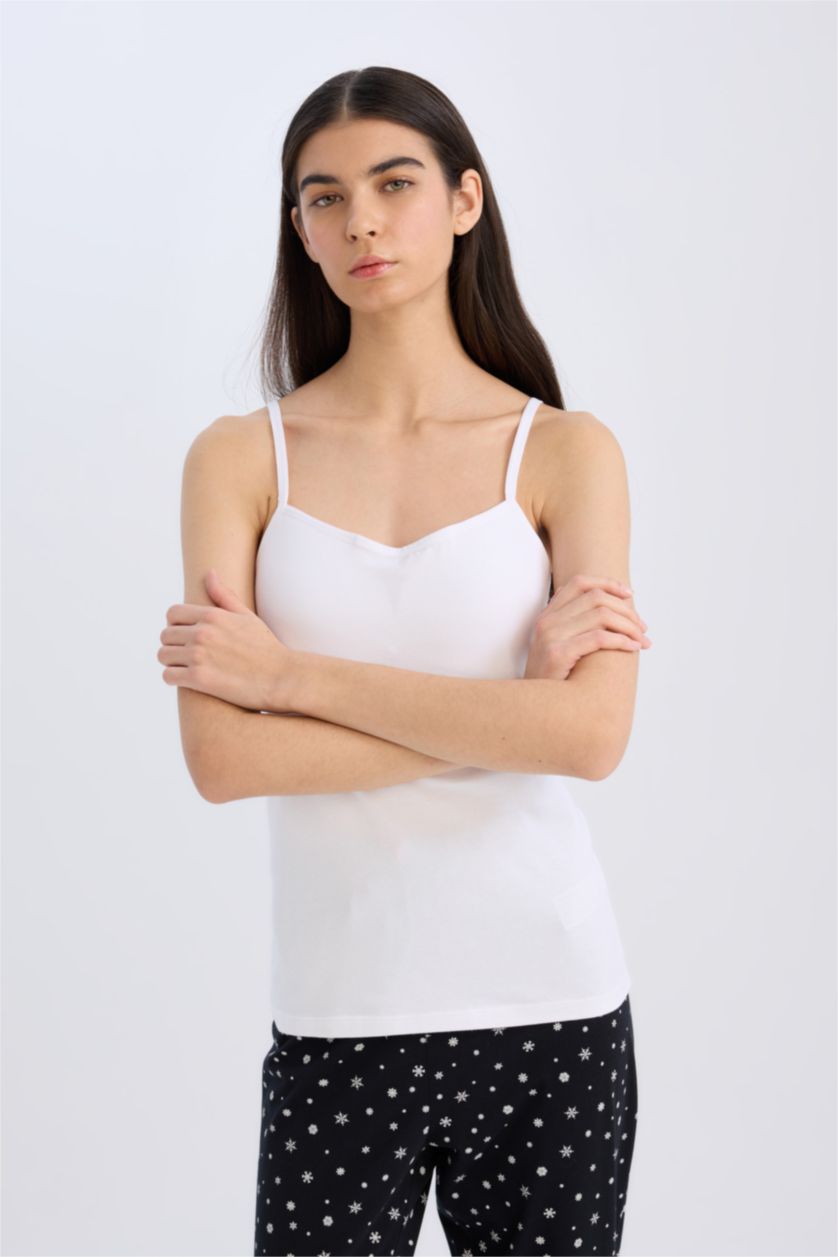 WOMAN White تانك توب قطن قصة عادية