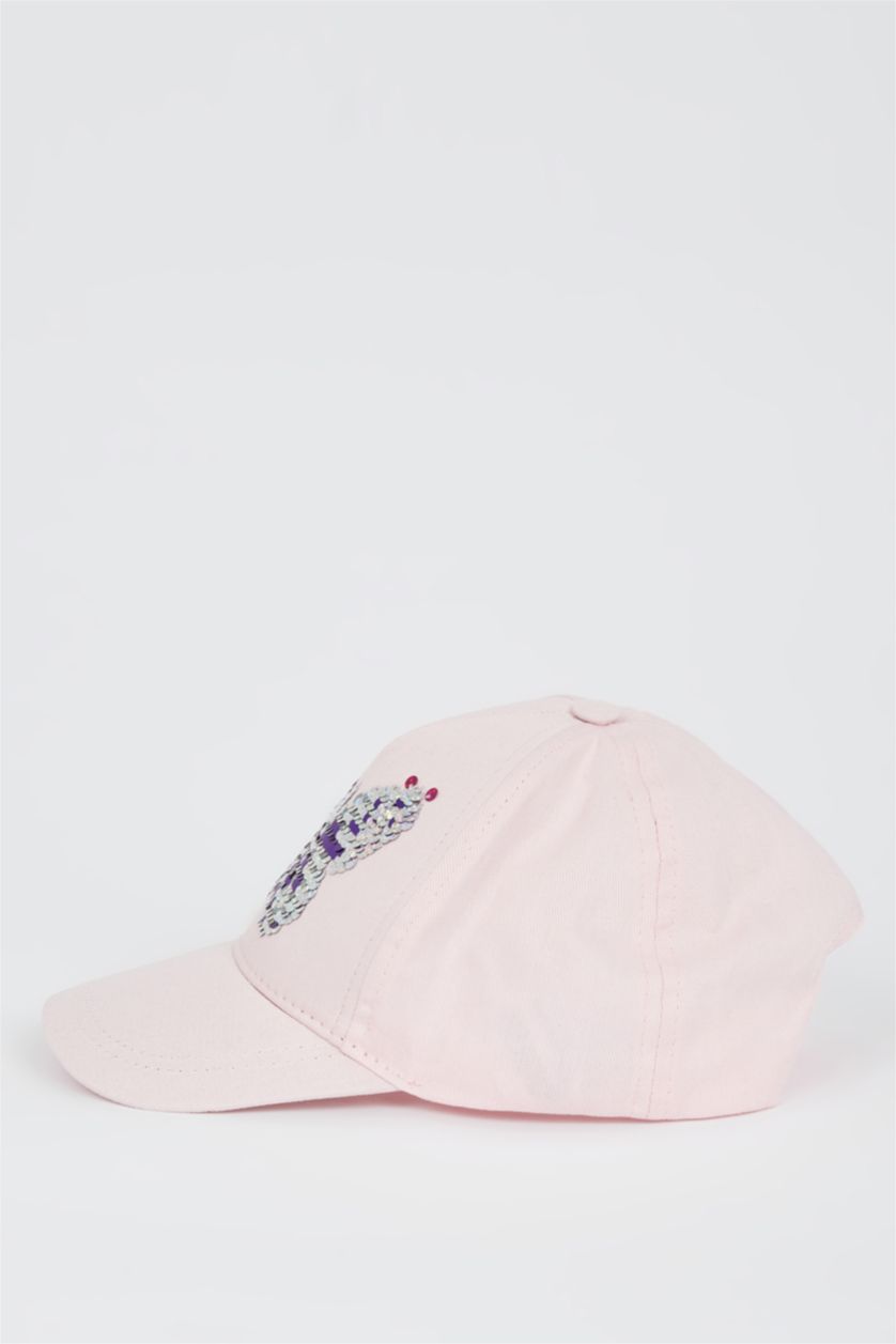 GIRLS & TEENS Pink Girl's Butterfly Sequined Baseball Hat
