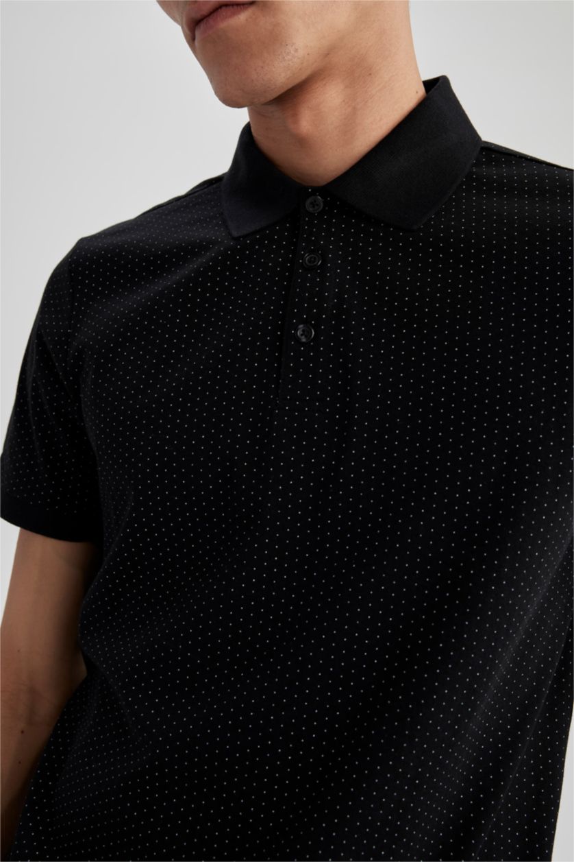 Мужчины Черный Футболка поло приталенного кроя