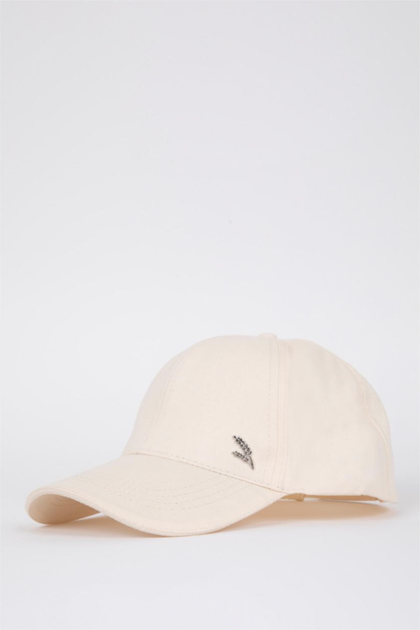 WOMAN Beige Women Defacto Fit Cotton Cap Hat