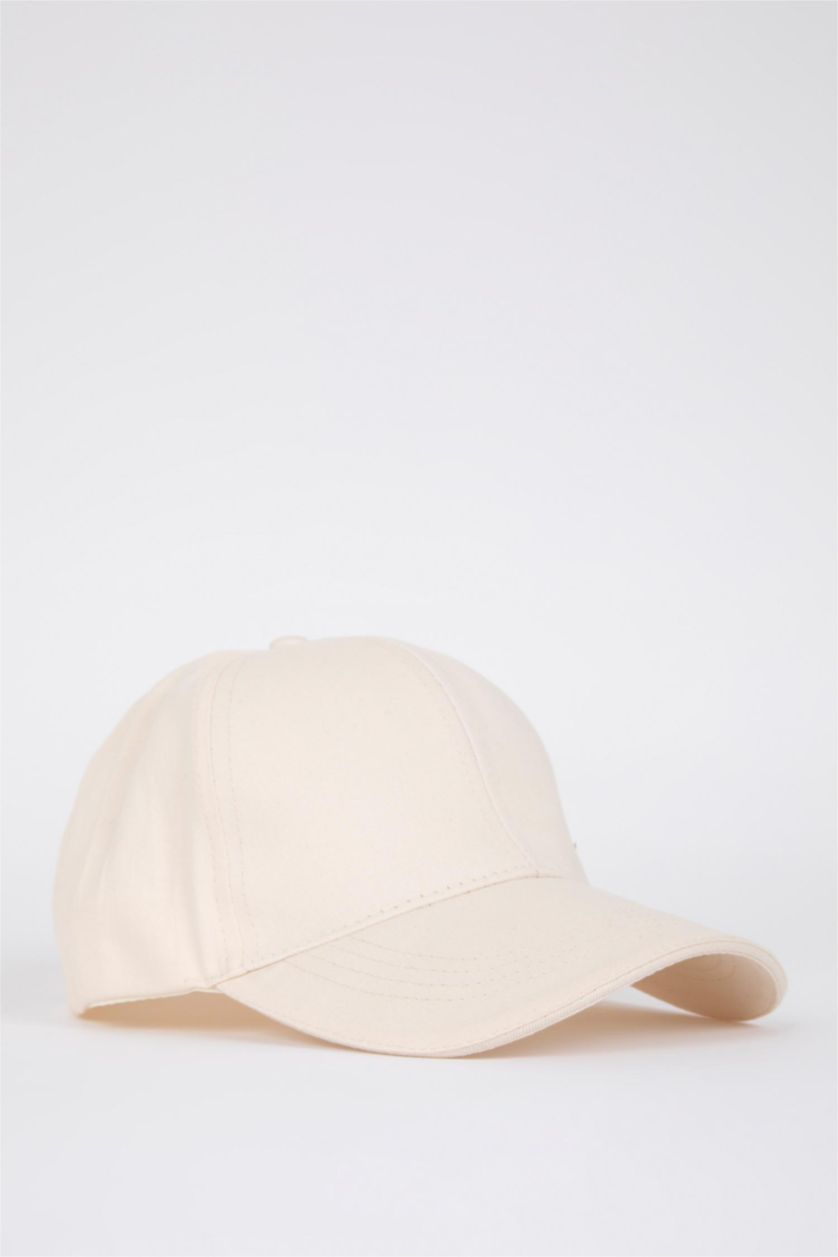 WOMAN Beige Women Defacto Fit Cotton Cap Hat
