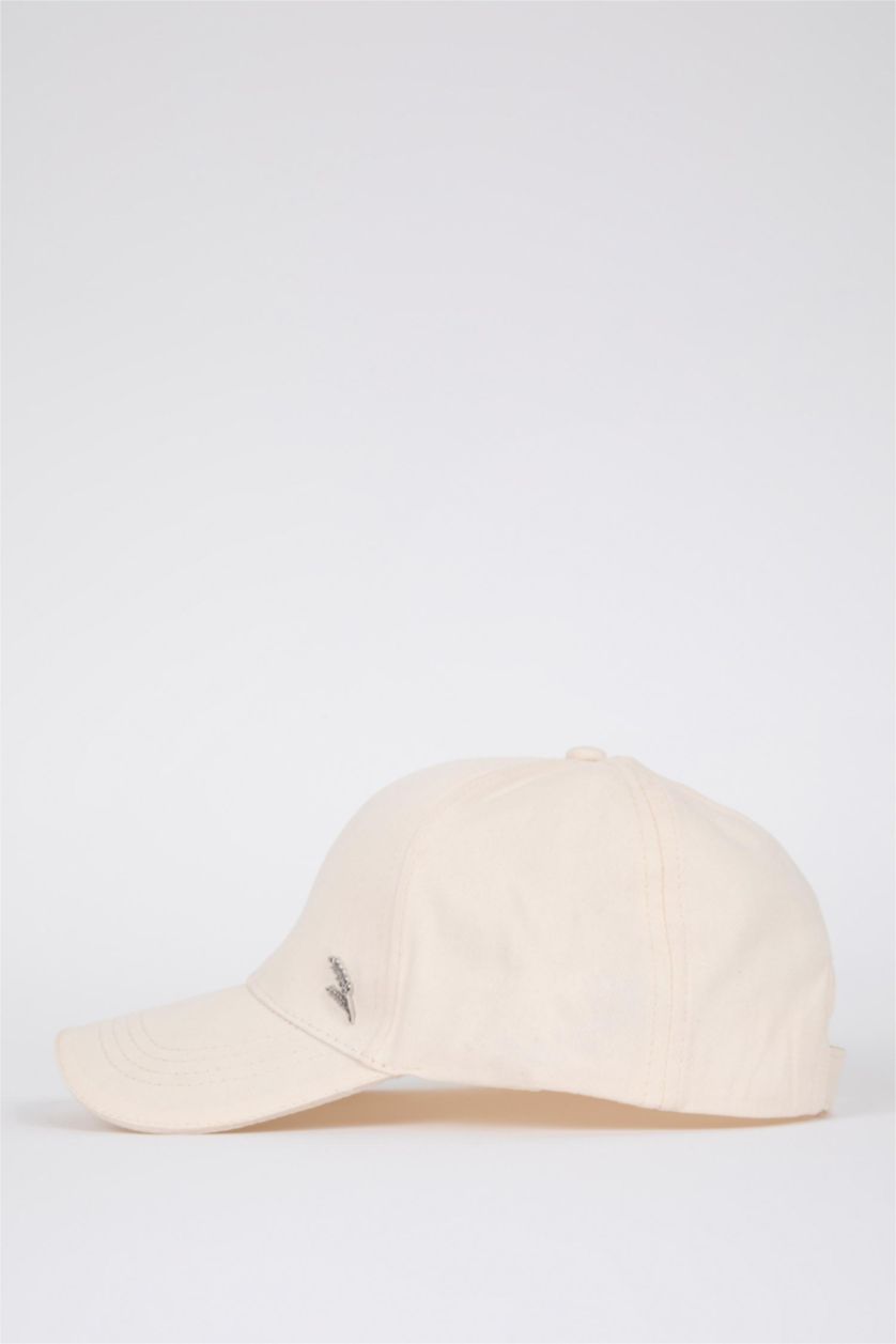 WOMAN Beige Women Defacto Fit Cotton Cap Hat
