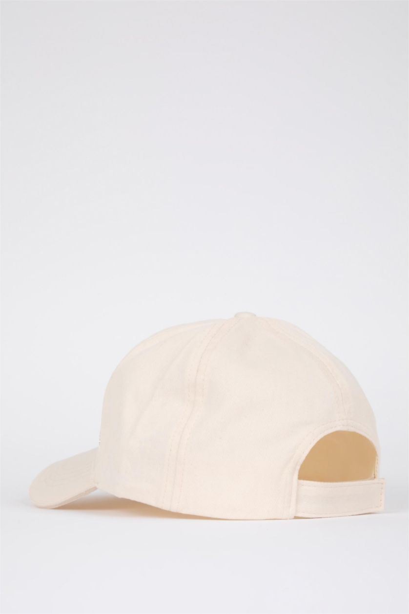 WOMAN Beige Women Defacto Fit Cotton Cap Hat