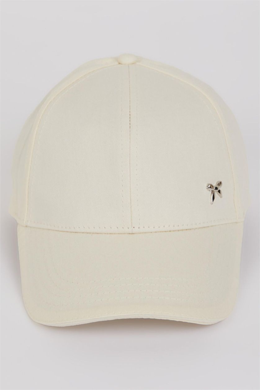 Kadın Bej Kadın Pamuklu Cap Şapka