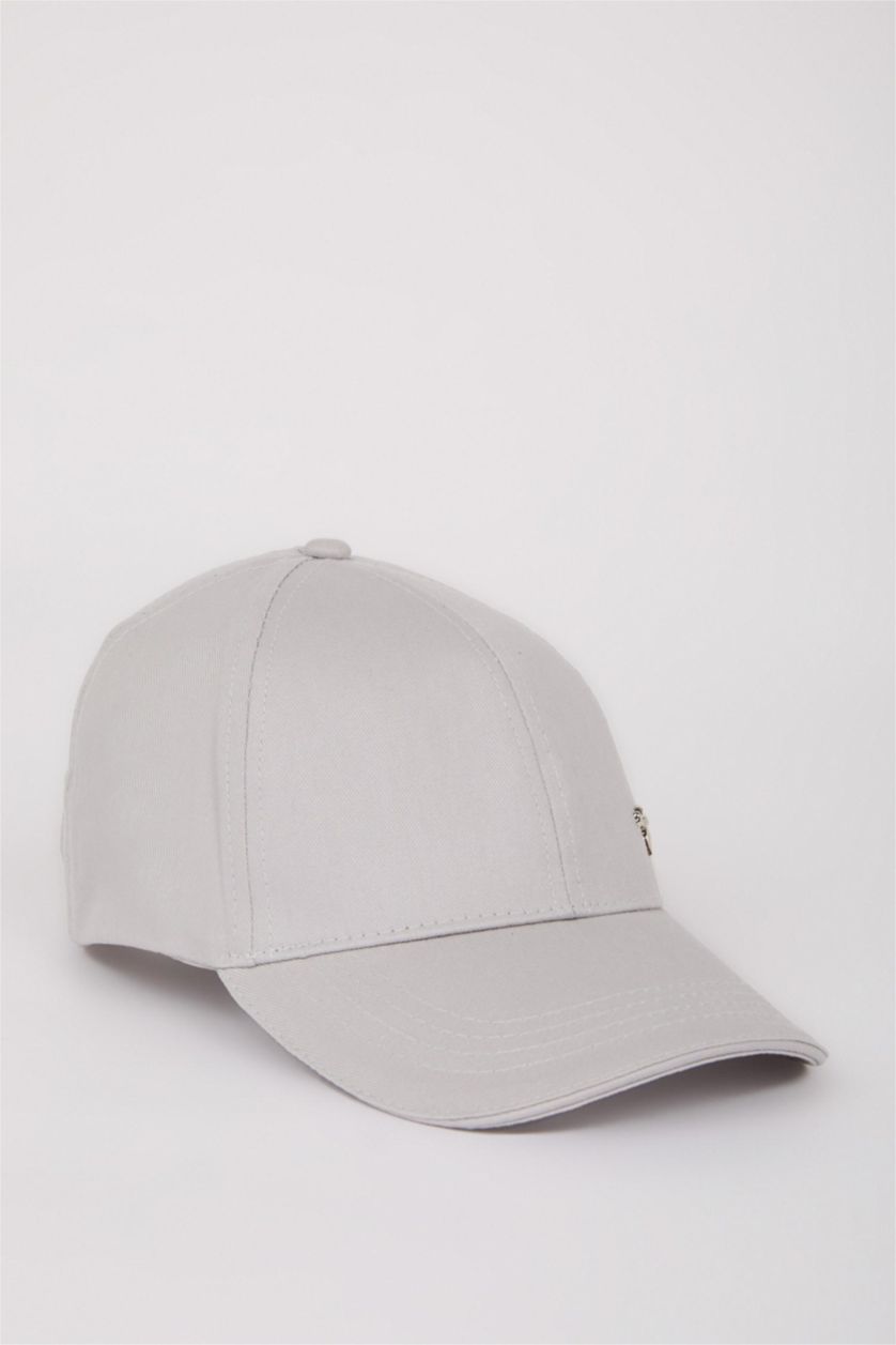 Kadın Gri Kadın Pamuklu Cap Şapka