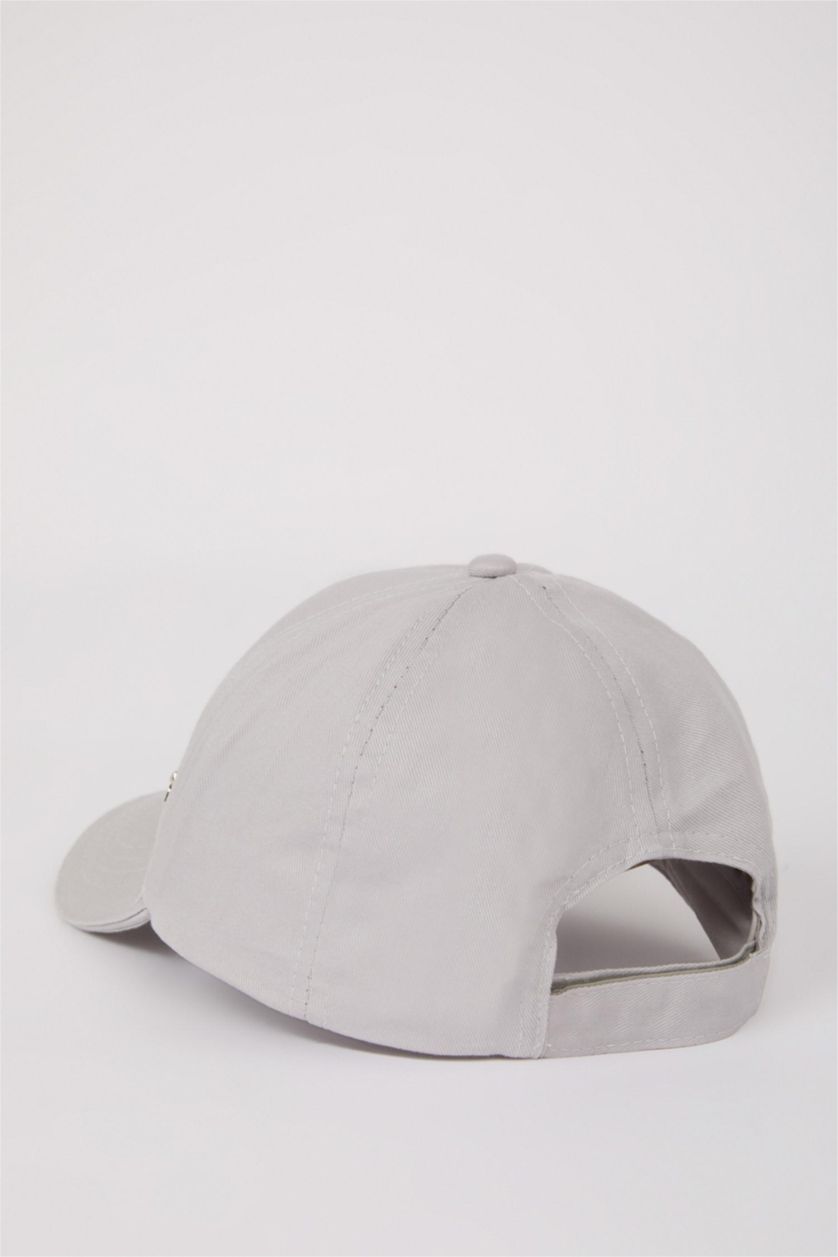 Kadın Gri Kadın Pamuklu Cap Şapka