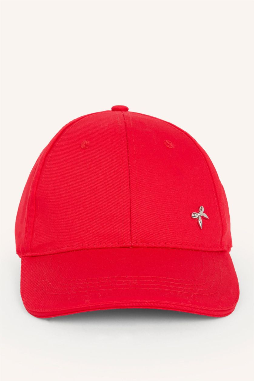 Kadın Kırmızı Kadın Pamuklu Cap Şapka