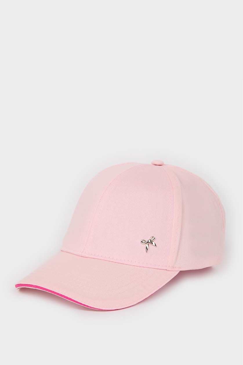 Kız Çocuk - Genç Kız Pembe Pamuklu Cap Şapka Kız Çocuk